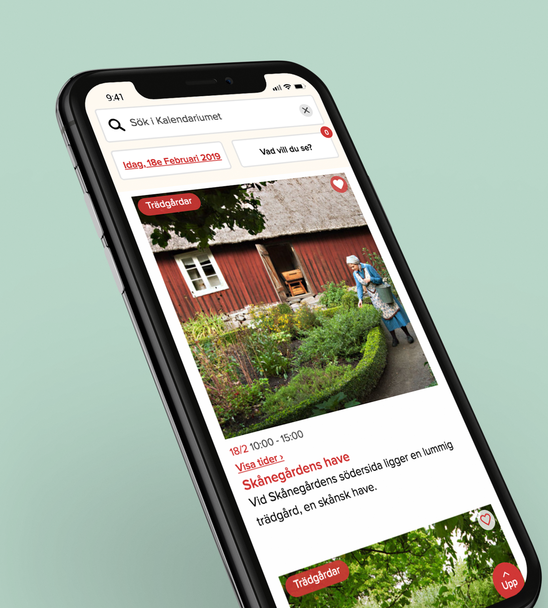 Mobil som visar vy från Skansens webbplats
