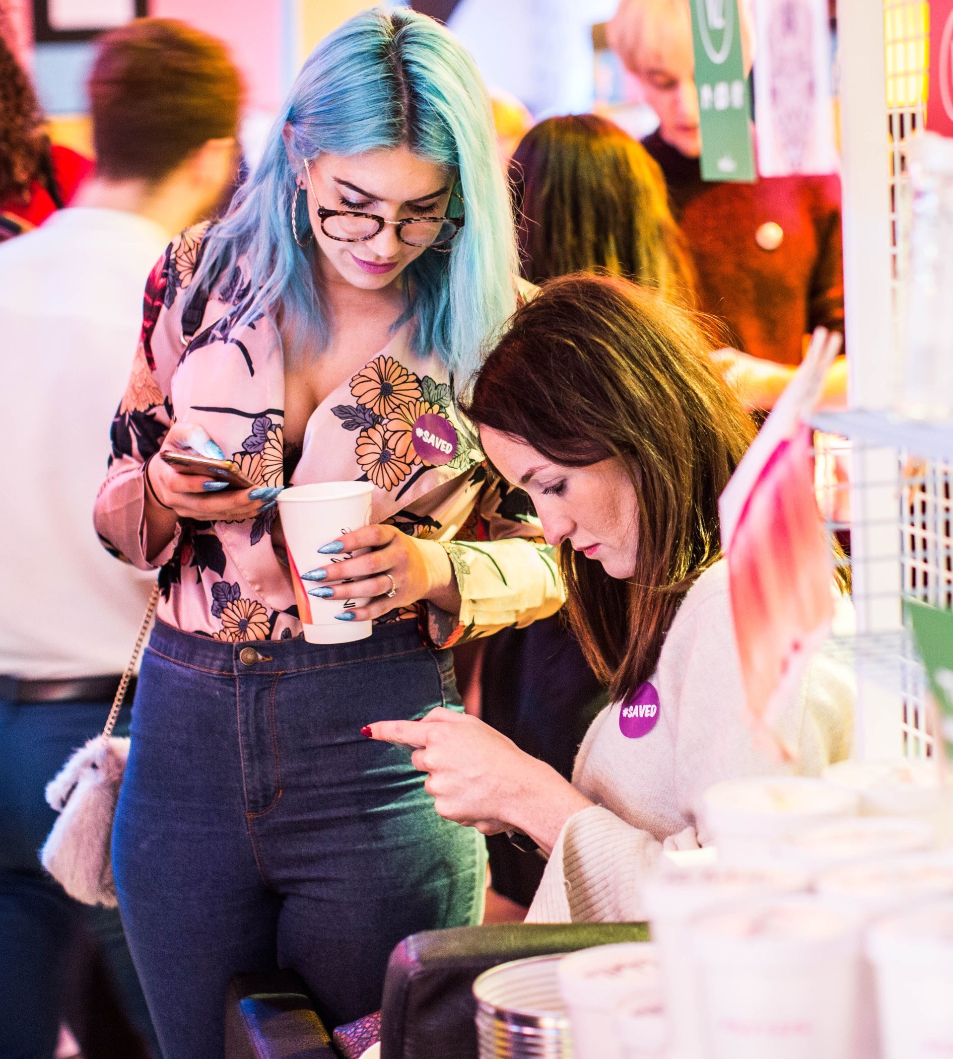 Girls looking at a phone